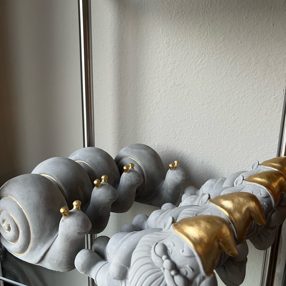 Gray and Gold Snail Wall Decor